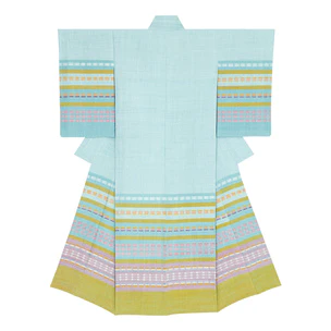 Kimono of tsumugi. “Blue sky”