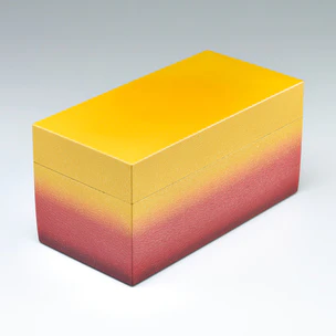 Box with design of autumn foliage in mountain in kinma.