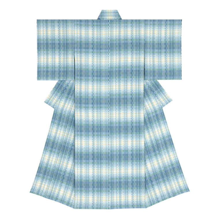 photo Kimono of cotton fūtsū. “Spring water”