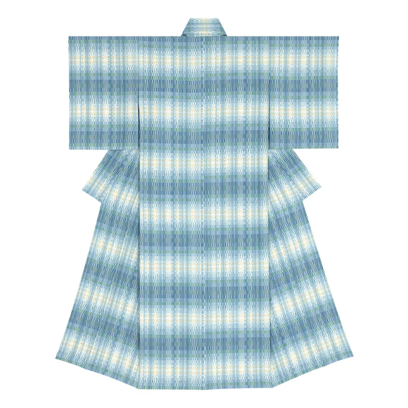 風通織木綿着物「湧水」