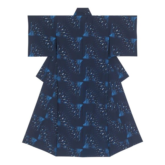 Kimono of Kurume kasuri. “Beam of light”