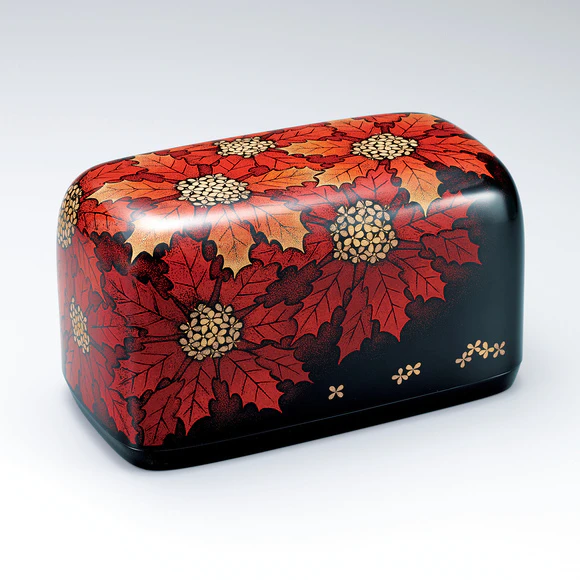 送料無料 輪島塗 松本昌夫 秀逸作 『朱塗り 長手重』 共箱 二段重箱 茶道具 乾漆蒟醬箱「野原」(松本 法子)｜ギャラリージャパン