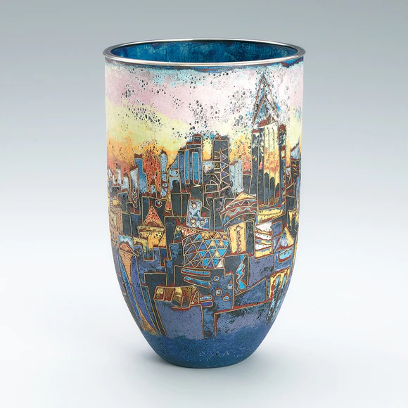 名家蔵出 作家伊藤絹子 オブジェ 「山水」 在銘 1989年 工芸展