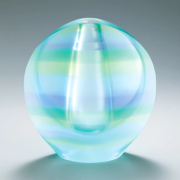 Glass flower vessel. “Memory of colors”