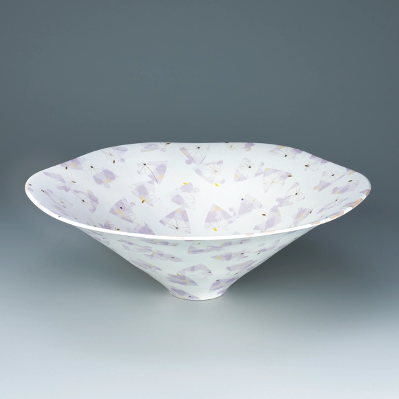 明治期 金彩色絵『双鯉文』高台鉢 足付鉢 飾り鉢 / 茶事 懐石道具 茶道具 古伊万里 色絵『山水風景文』桔梗花形向付 鉢 五客