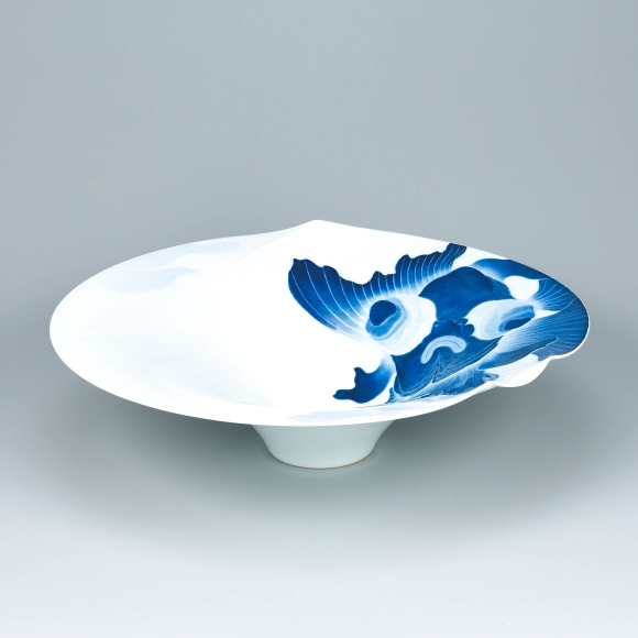 ◆ 迎泰夫「陶彩タツノオトシゴ文鉢」◆東京芸大 ◇ 迎泰夫「陶彩タツノオトシゴ文鉢」◇東京芸大 ◇ 迎泰夫「陶彩