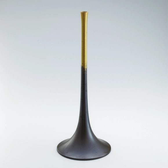 Large bud vase cast in two different metals.
