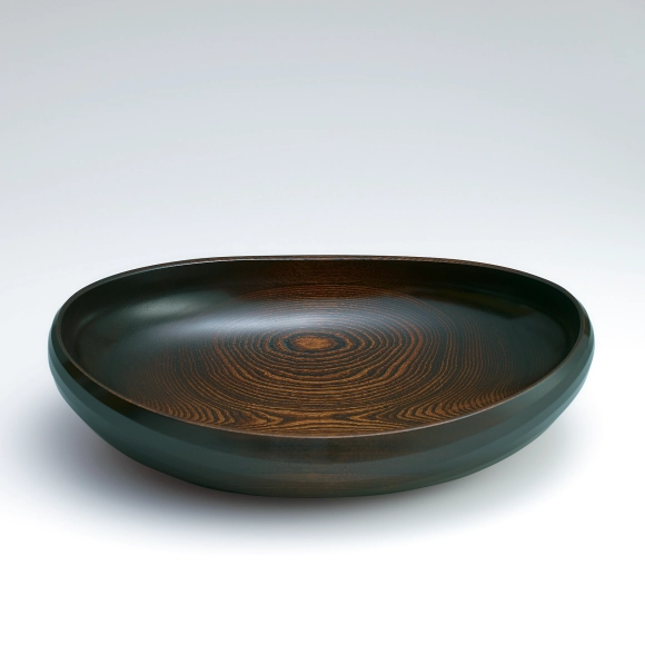 欅拭漆盛器(三日月) けやきふきうるしのもりき IM202 欅拭漆盛器