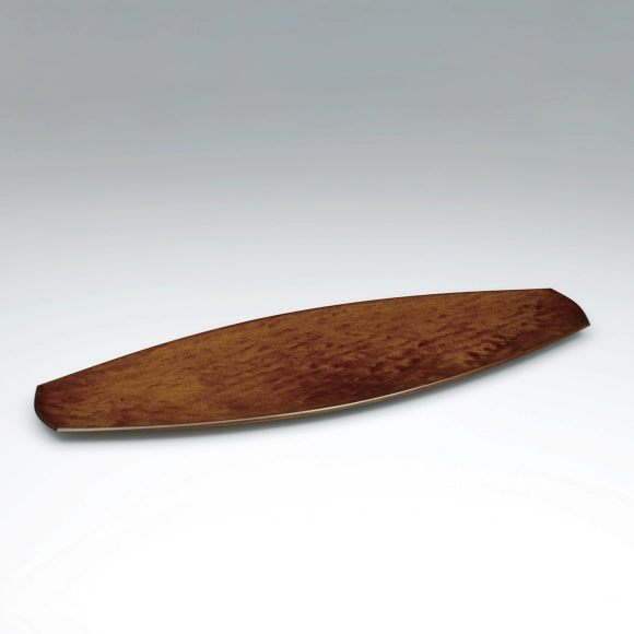 Large dish of maple wood finished in wiped urushi.