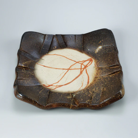 Black square dish.
