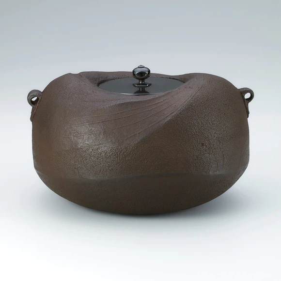 Tea ceremony kettle in shape of cocoon.