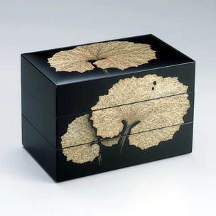 沈金箱「蕗葉」
