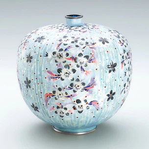 Cloisonne flower vessel. “Dance of flowers”