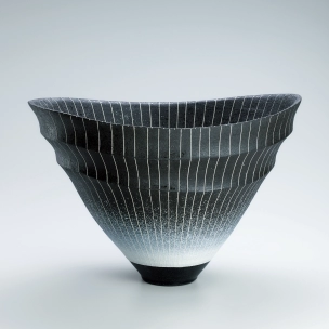 Bowl with colored slip and inlay. “Night sea”