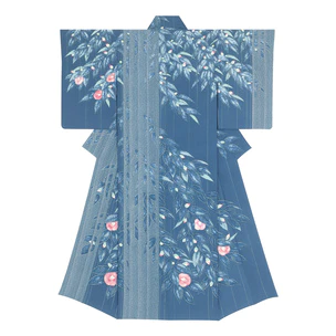 着物 作家 銀座【C-2193】伝統工芸士 砂川健一作 江戸小紋 褐色 横段に小