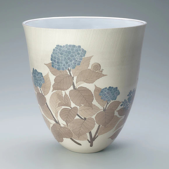 和紙染紫陽花文花器(勝田 文博)｜ギャラリージャパン