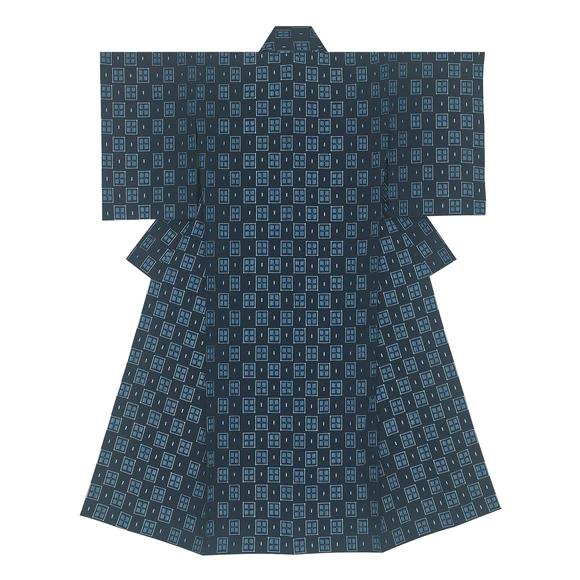 ※みんこ姫ページ：A-2453 広瀬絣 単衣着物 綿100% 正藍 花柄 みんこ姫ページ：A-2453 広瀬絣 単衣着物 綿100% 正藍 花