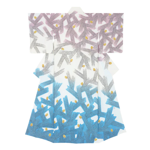 Formal kimono with design in yūzen dyeing. “Sunlight”