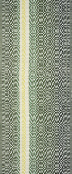 Obi sash of float weave cloth. “Green, shining wind”