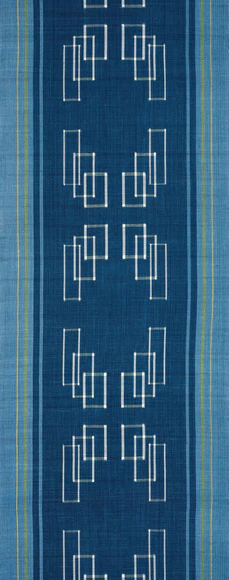 Obi sash of ramie. “Connected ikat motifs”
