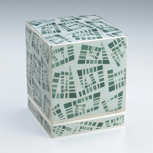 Cloisonne box with abstract design