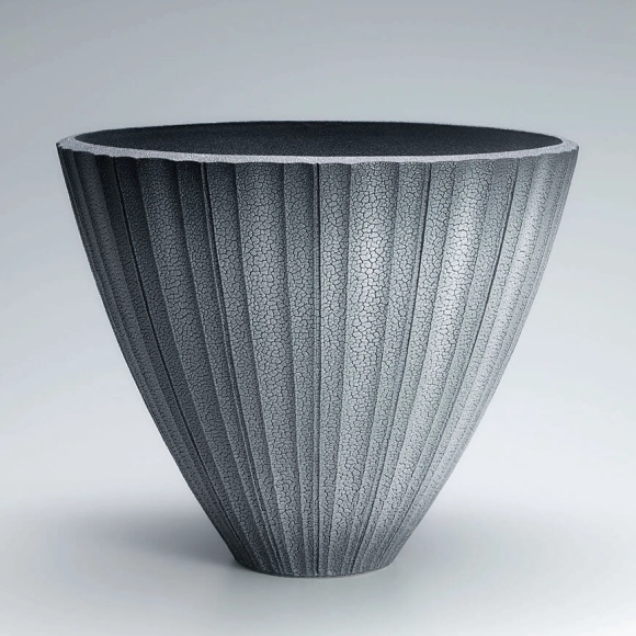Shino deep blue flower vessel.