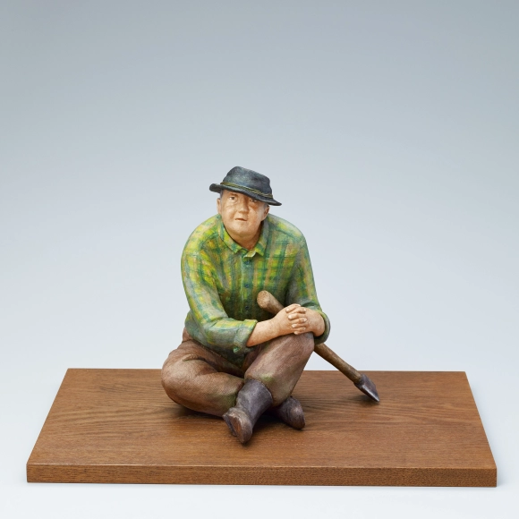 “Keeper of forest”. Formed with tōso over wooden core and covered with washi paper.
