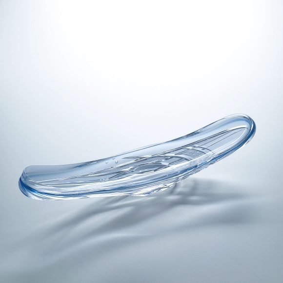 硝子切子鉢「Flowing Blue」