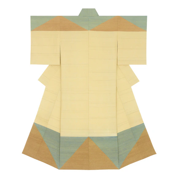 Kimono of tsumugi. “Mountain range”