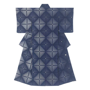 Formal Kimono with Design in Yuzen Dyeing "Checkered Pattern"