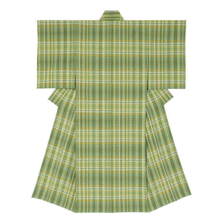 photo Kimono of cotton futsu. “Existing in a forest”