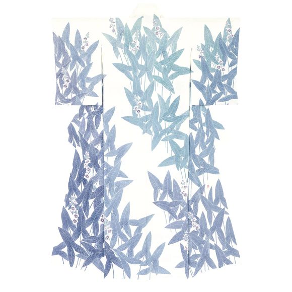 Formal kimono with design in yuzen dyeing. “Clarity”