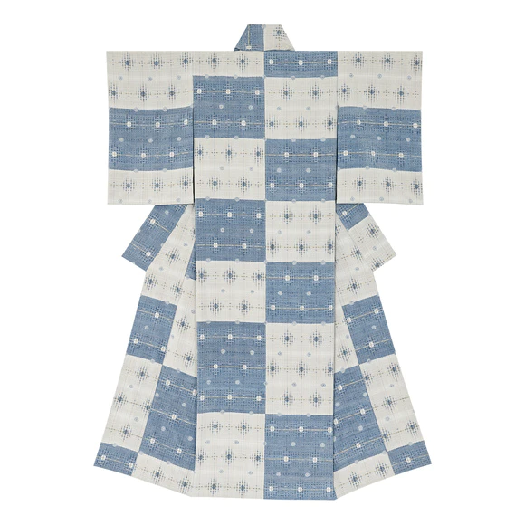 Kimono of tsumugi. “Stars in the daytime”