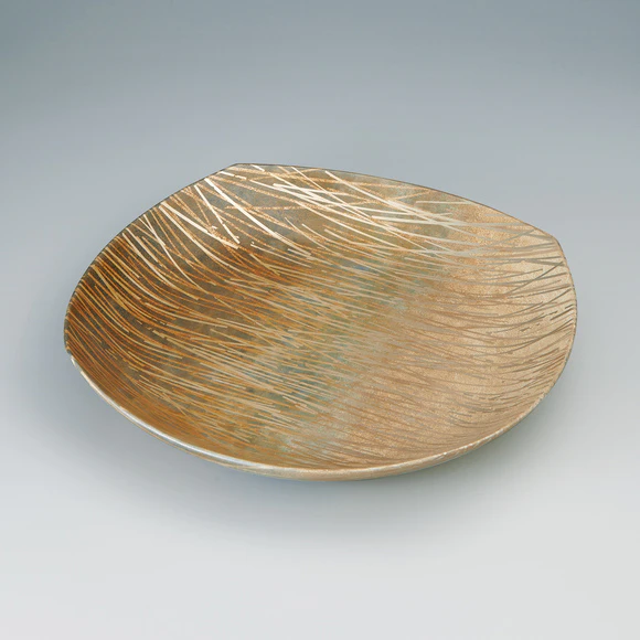 Vessel with overglaze and silver decoration. “Shore”