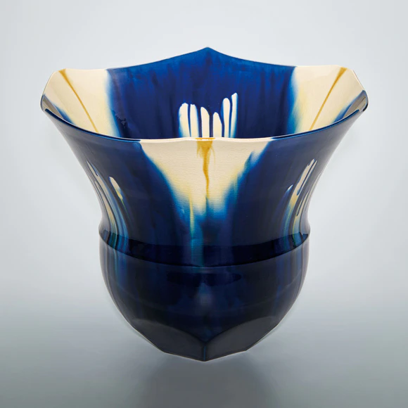 藍三彩茶碗(加藤 清和)｜ギャラリージャパン