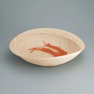 Large Bizen bowl of natural marble clay.
