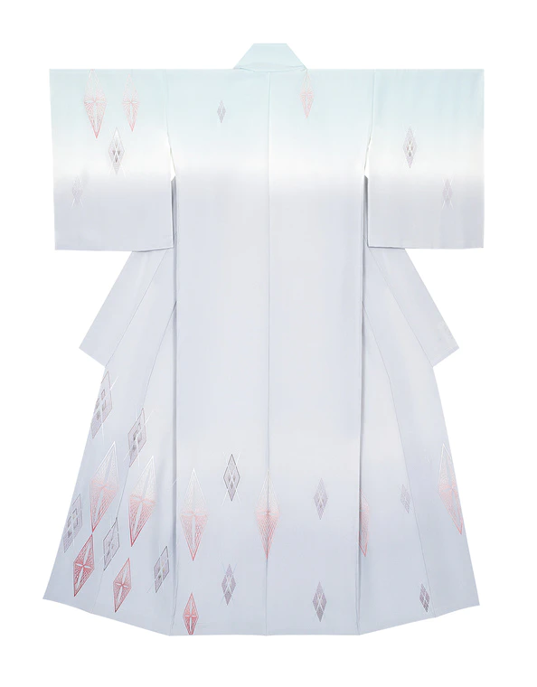 photo Formal kimono with design in embroidery. “At dawn”