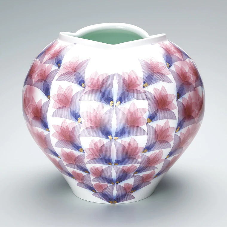 photo Jar with design in multiple nunozome.
