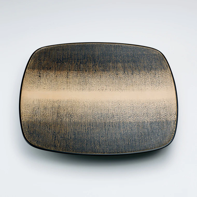 photo Plate with design in kinma. “Strata”