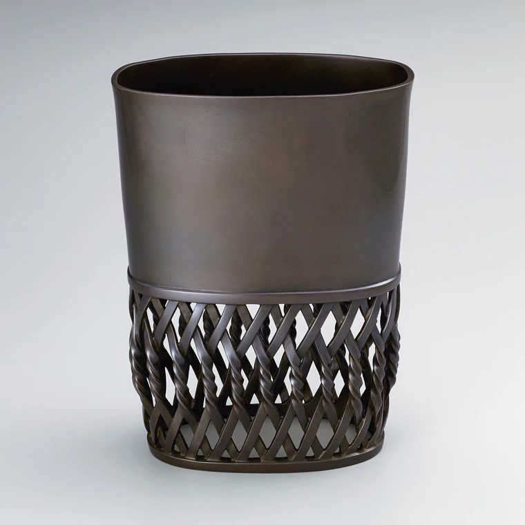 photo Copper flower vessel cast in lost wax casting method with openwork.
