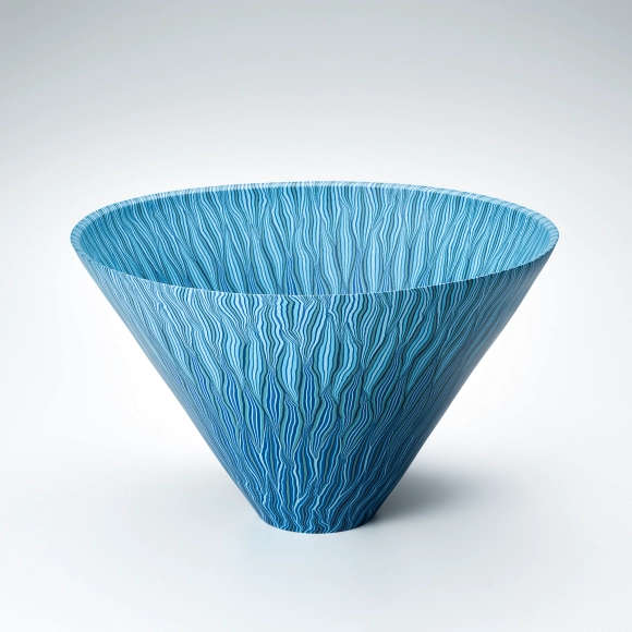 Large marbled ware bowl with muku tree ash glaze.