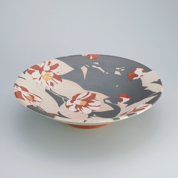 花文大鉢「椿」(望月 集)｜ギャラリージャパン