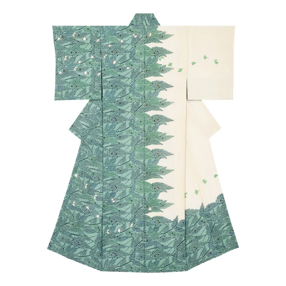 型絵染着物「ほのかな光」