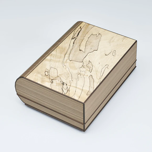 Coffer of horse chestnut wood and jindai cedar wood made by cutting and bending work.