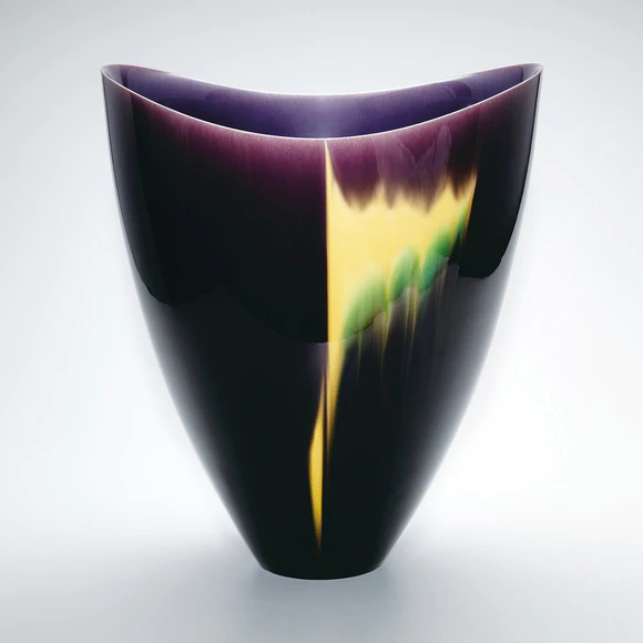 Vessel with colored glaze decoration. “Aurora”