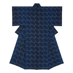 Kimono of Kurume kasuri. “Glow”