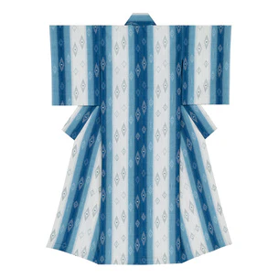 Kimono of tsumugi with kasuri. “The surface of the water”