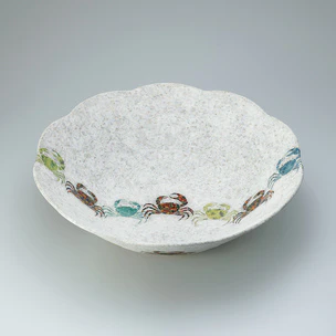 釉刻色絵金銀彩鉢