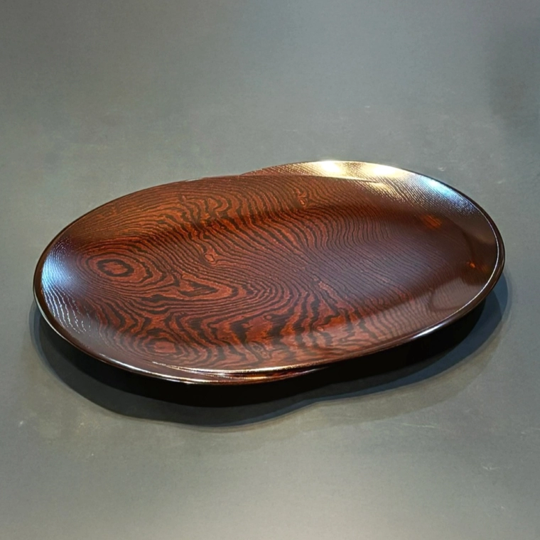photo Tray of zelkova wood  “Twin”