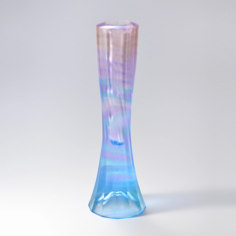 photo Glass flower vessel  “Memory of colors-lakeside in the dawn”